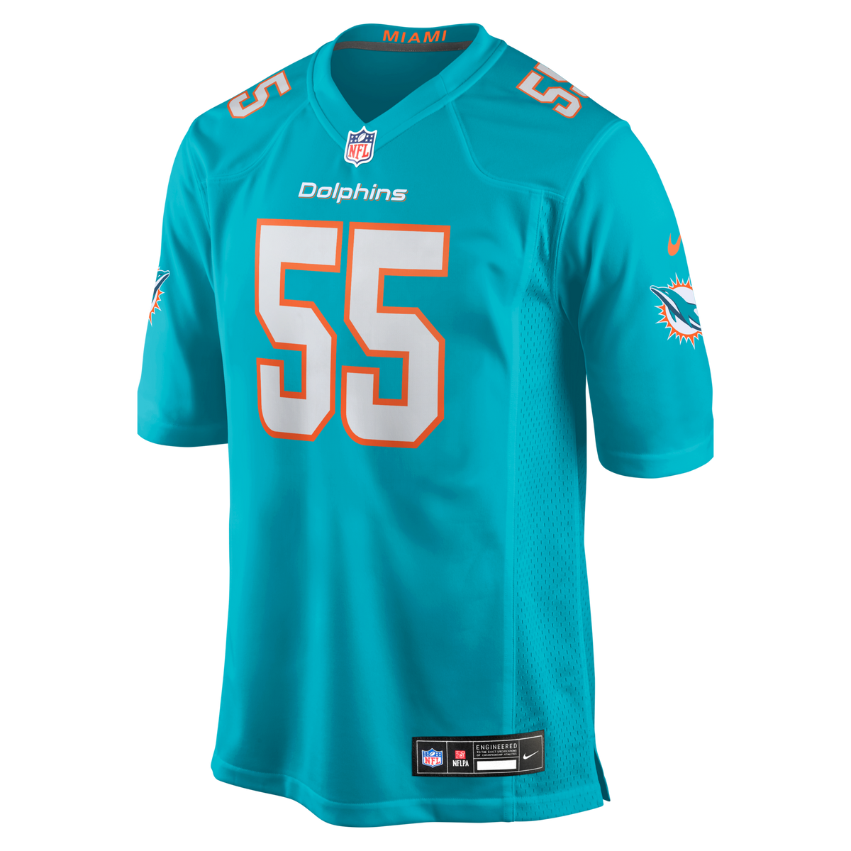 Miami Dolphins Aaron Brewer Aqua Game Football Jersey
