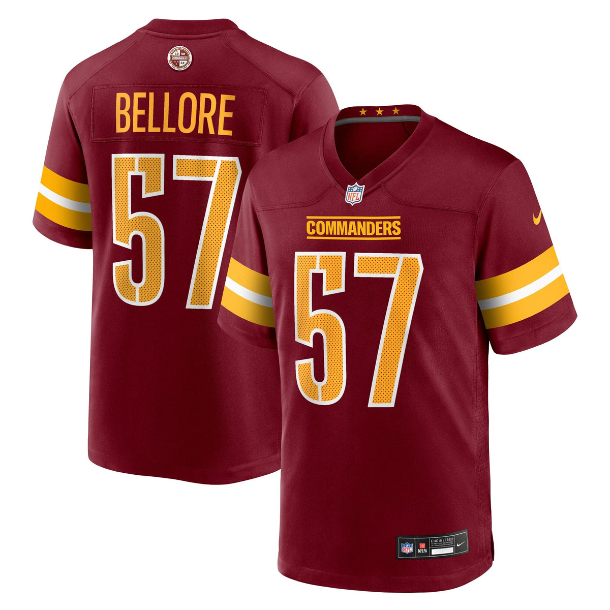 Washington Commanders Nick Bellore Burgundy Team Game Football Jersey