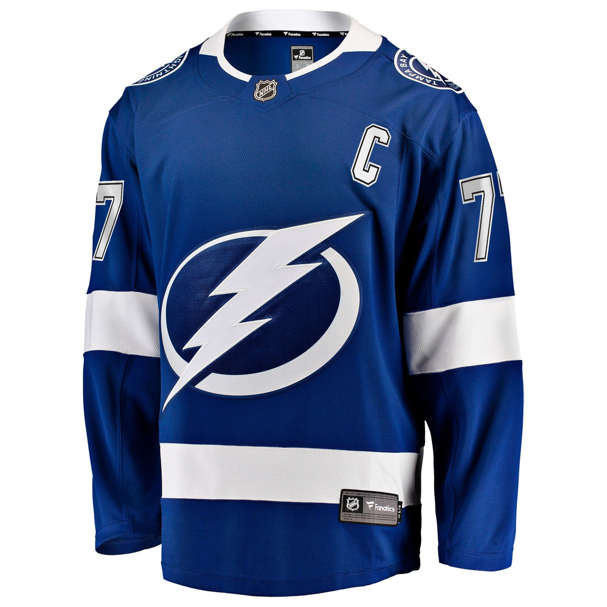 Tampa Bay Lightning Victor Hedman Blue Home Captain Patch Breakaway Hockey Jersey