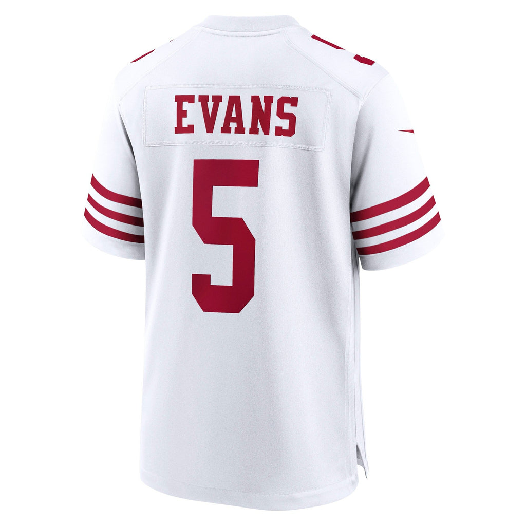 San Francisco 49ers Mike Evans White Game Football Jersey