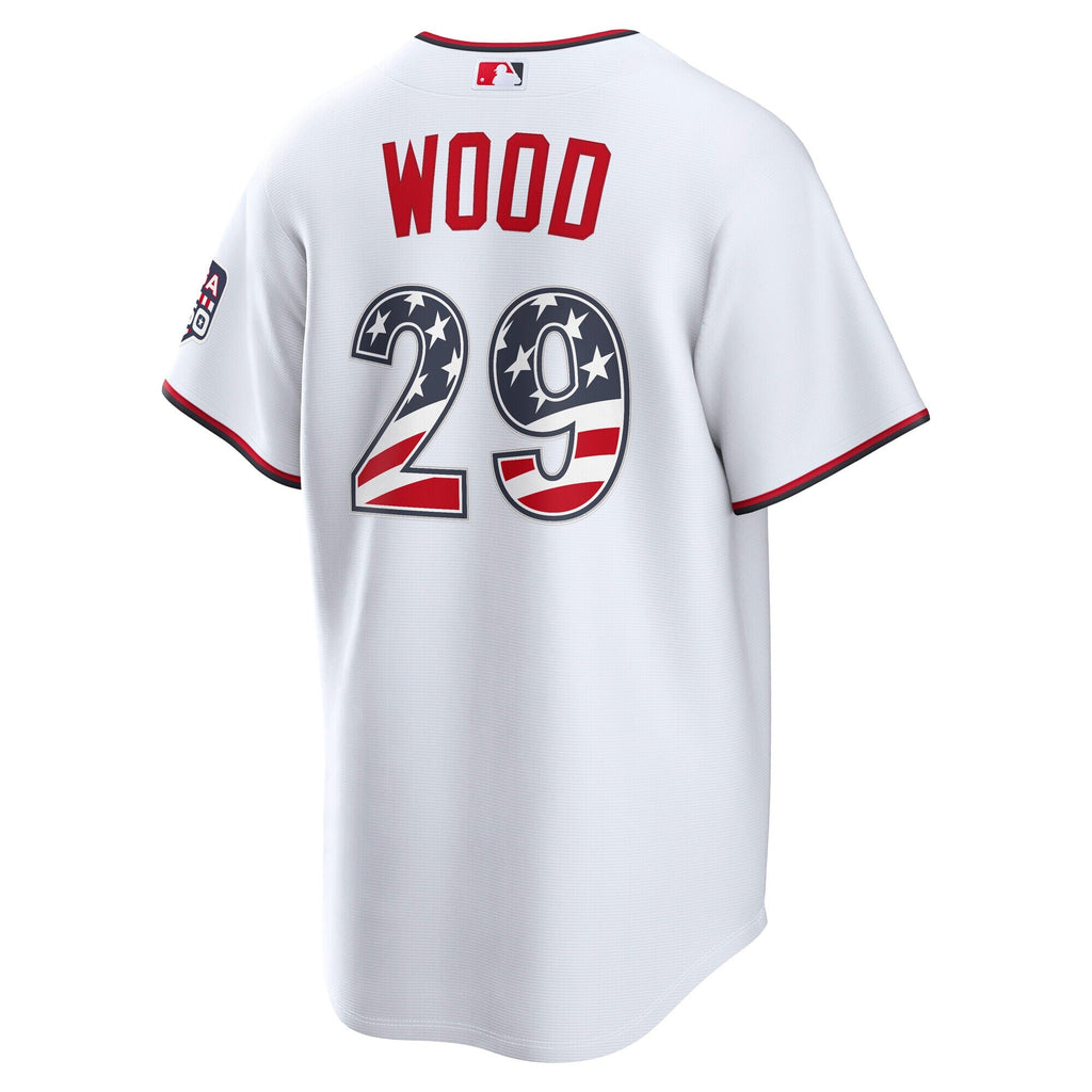 Fourth of July Washington Nationals James Wood White USA 250 Stadium Baseball Jersey