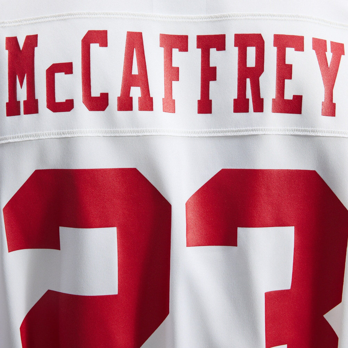 San Francisco 49ers Christian McCaffrey White Game Player Football Jersey