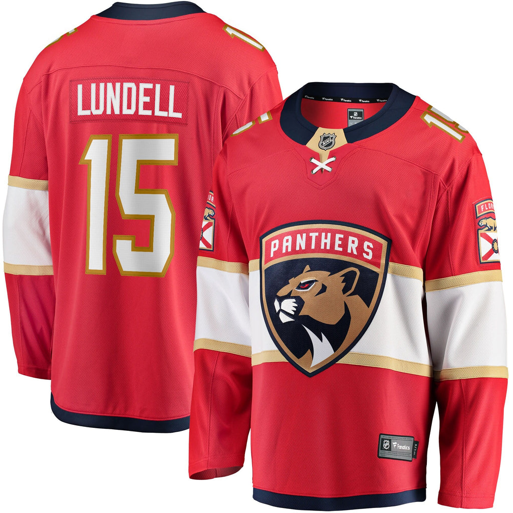 Florida Panthers Anton Lundell Red Home Breakaway Player Hockey Jersey
