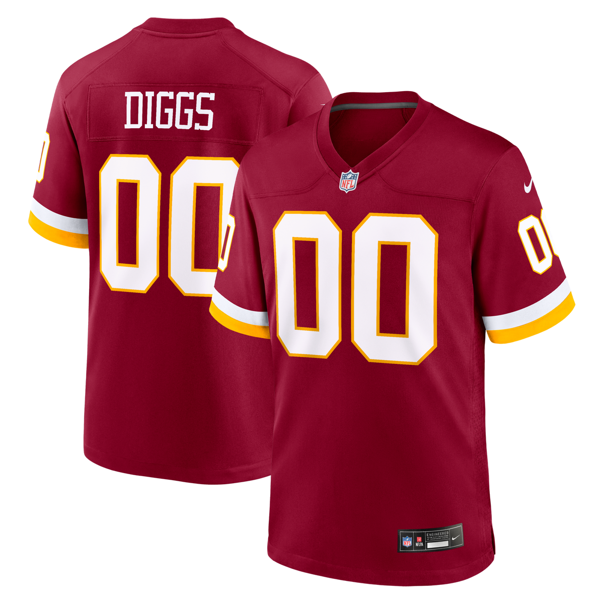 Washington Commanders Stefon Diggs Burgundy Game Football Jersey