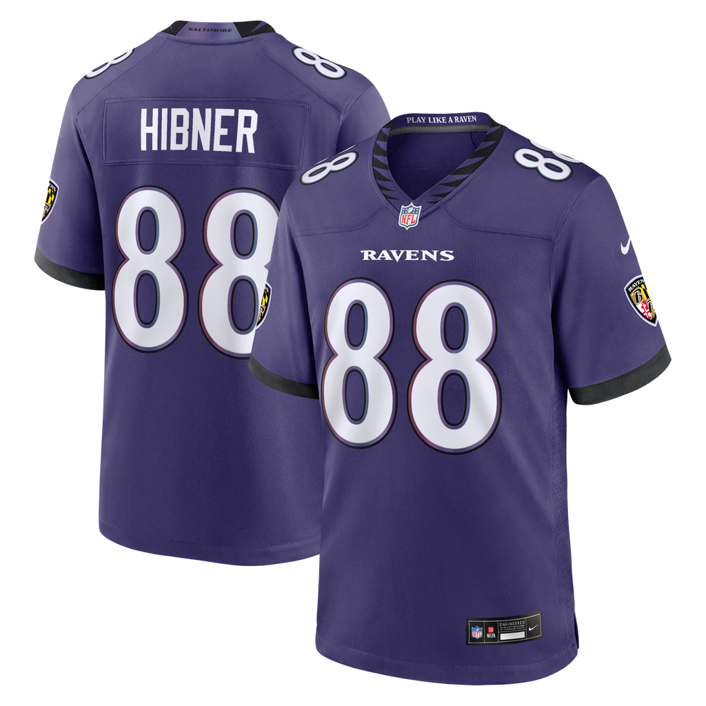 Baltimore Ravens Matthew Hibner Purple Team Game Football Jersey
