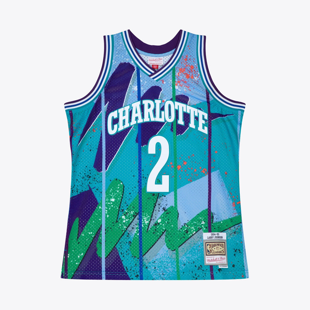 Charlotte Hornets Larry Johnson 1994 Hyper Hoops Swingman Jersey - Blue