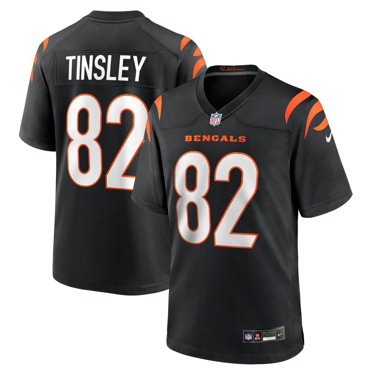 Cincinnati Bengals Mitchell Tinsley Black Team Game Football Jersey