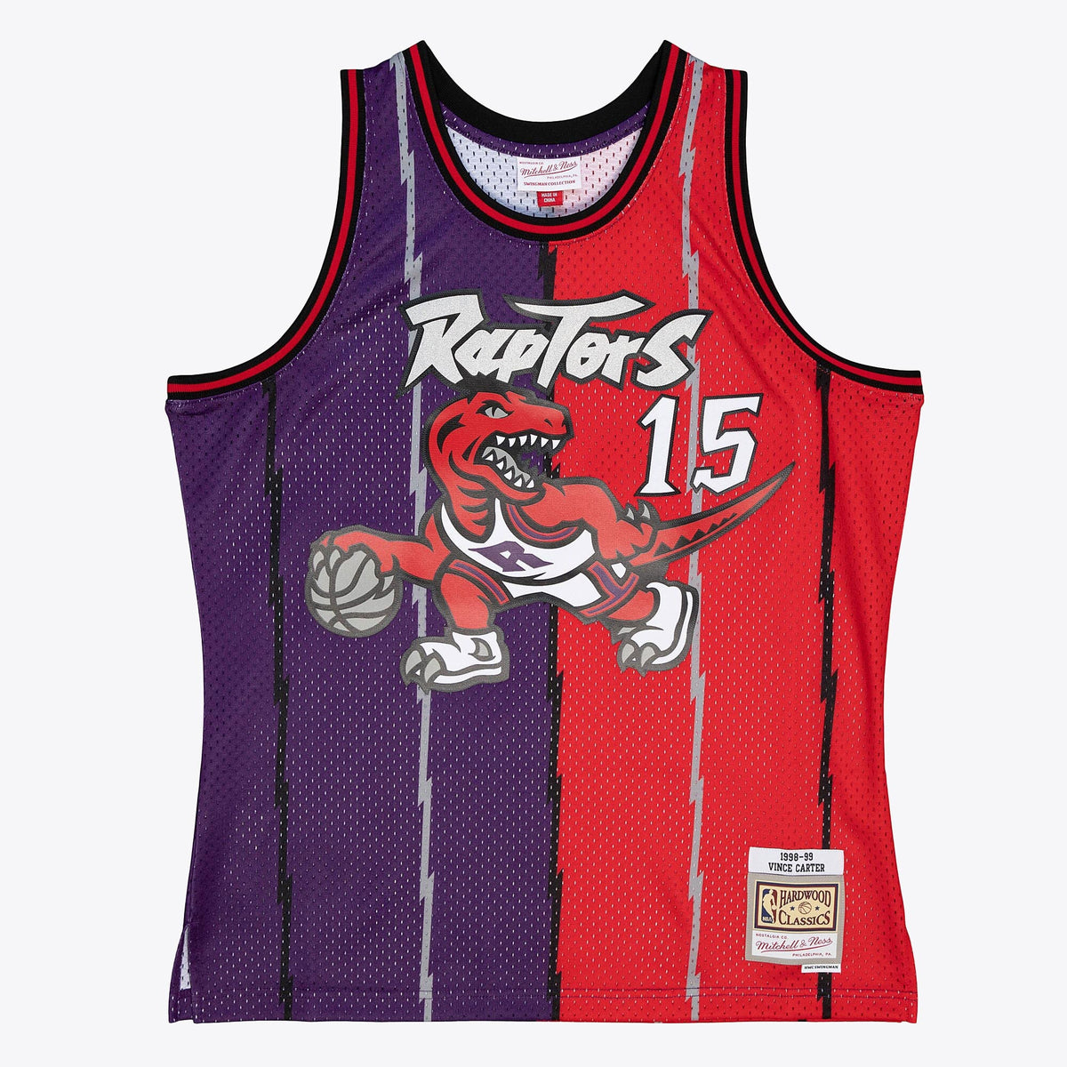 Toronto Raptors Vince Carter 1998 Split Swingman Jersey - Purple/Red