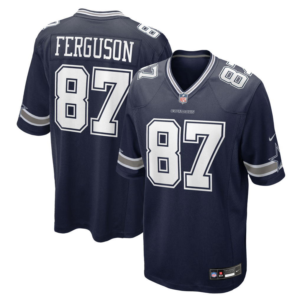 Dallas Cowboys Jake Ferguson Navy Team Game Football Jersey