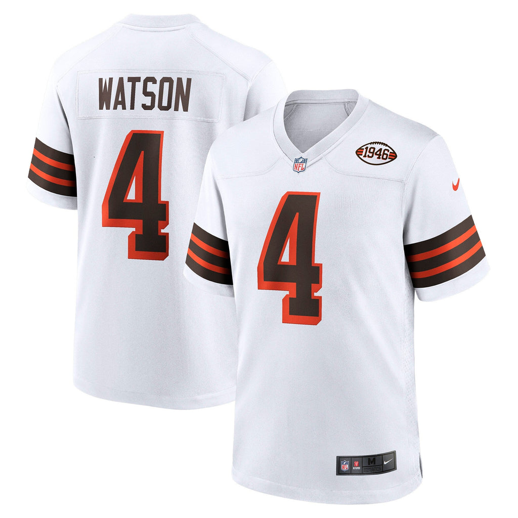 Cleveland Browns Deshaun Watson White Alternate Game Football Jersey