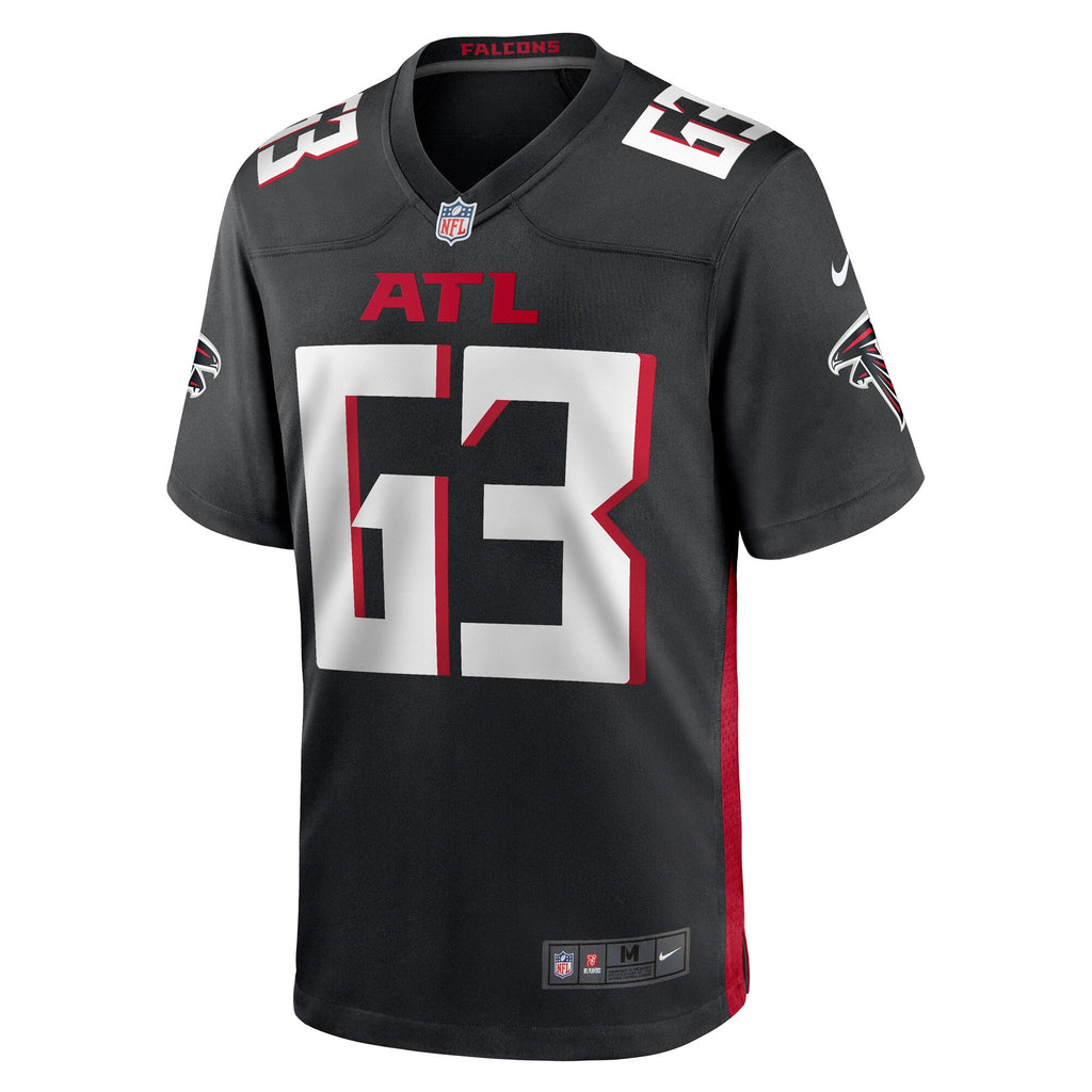 Atlanta Falcons Chris Lindstrom Black Team Game Football Jersey
