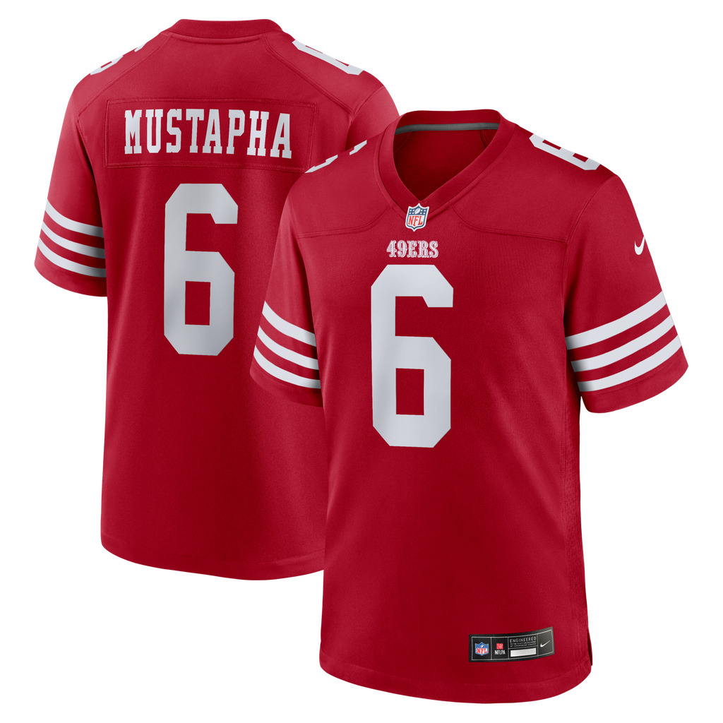 San Francisco 49ers Malik Mustapha Scarlet Game Football Jersey