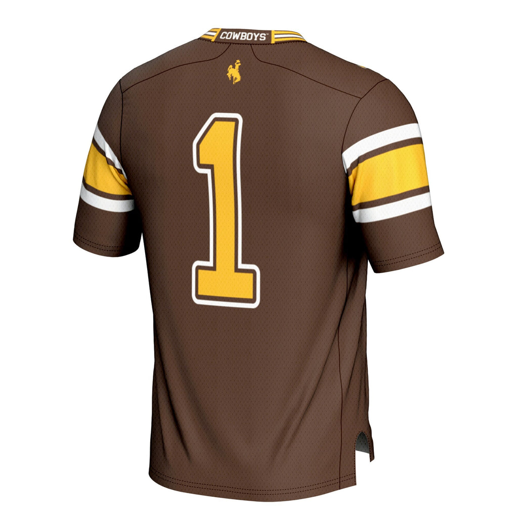 #1 Brown Wyoming Cowboys Football Jersey
