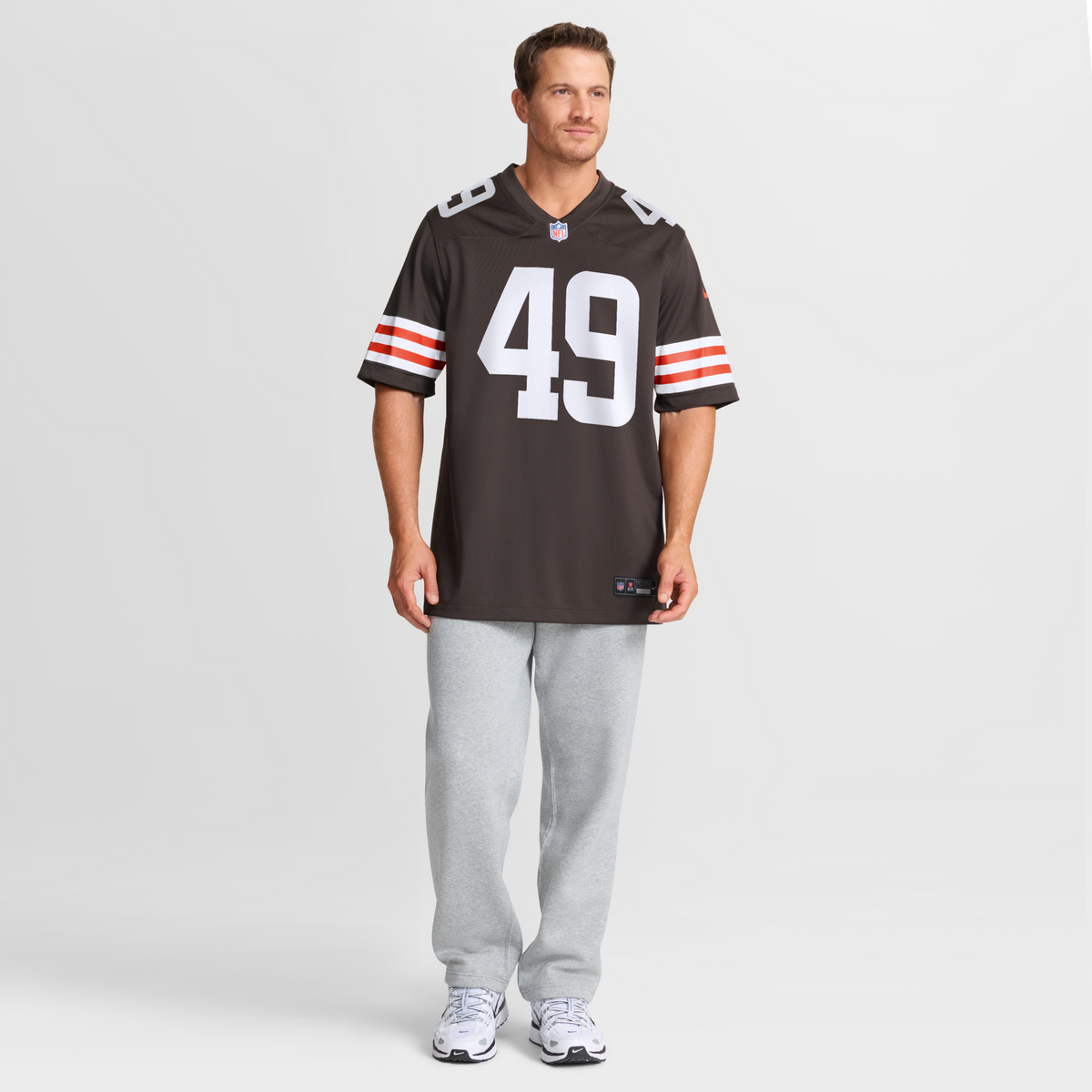 Cleveland Browns Carson Schwesinger Brown 2025 NFL Draft Game Football Jersey
