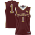#1 Texas State Bobcats Lightweight Basketball Jersey - Maroon
