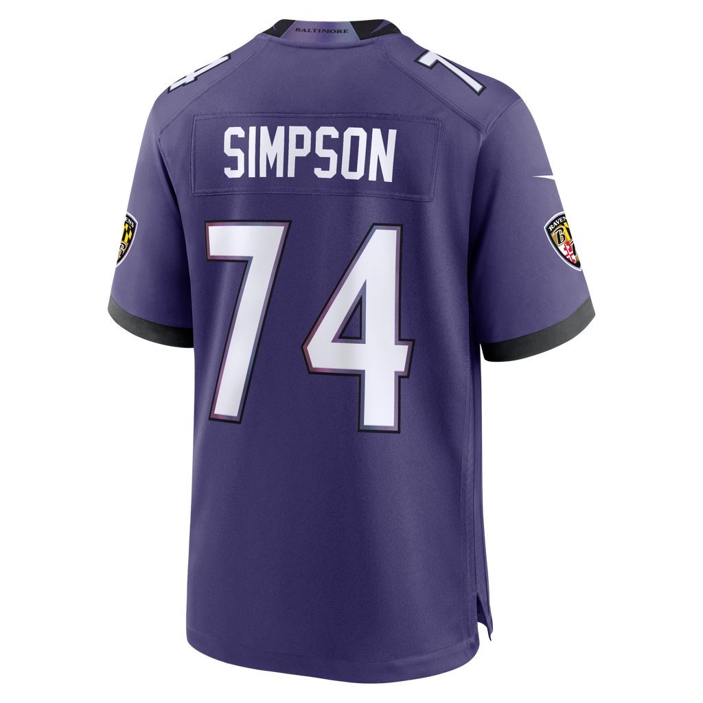 Baltimore Ravens John Simpson Purple Team Game Football Jersey