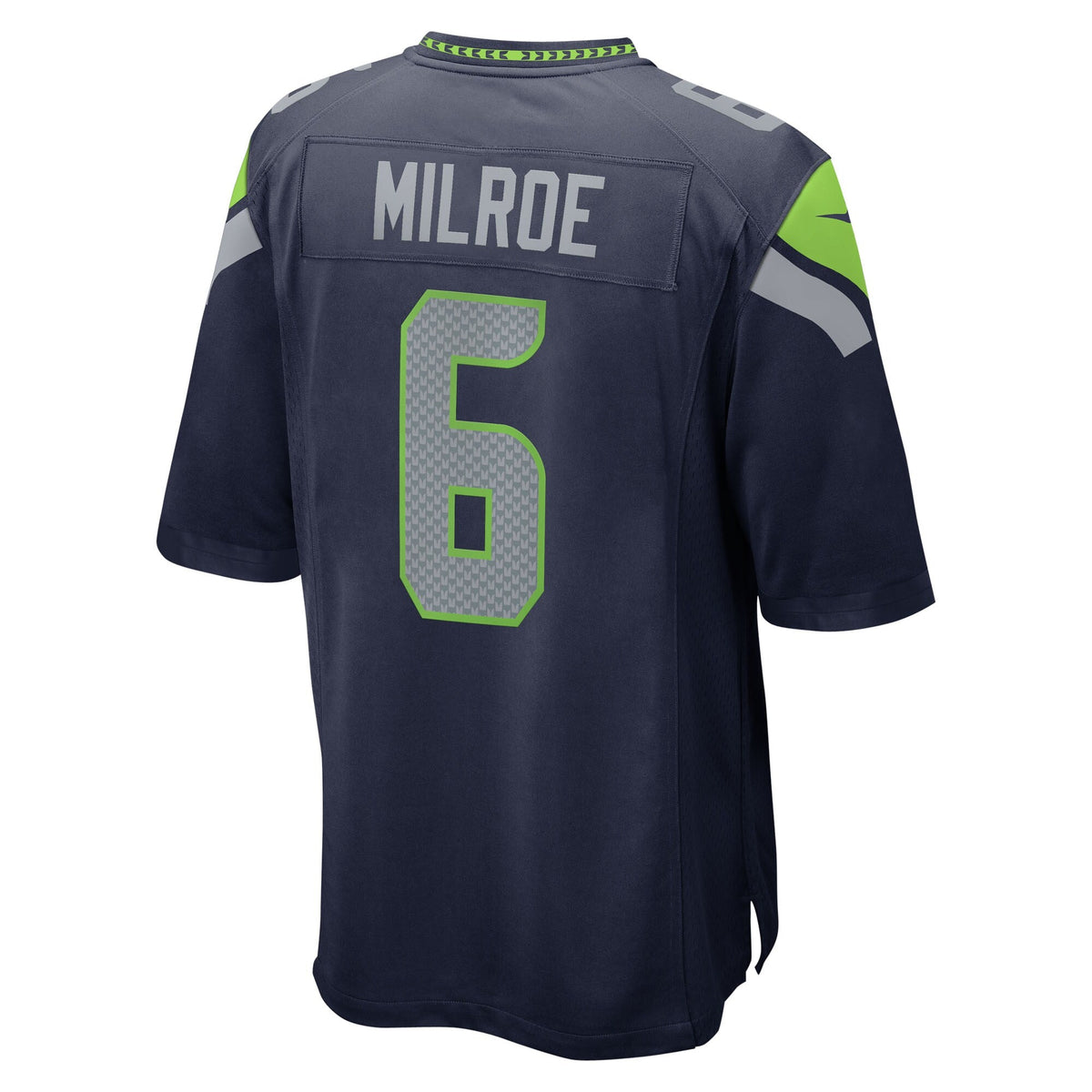 Seattle Seahawks Jalen Milroe College Navy 2025 NFL Draft Game Football Jersey