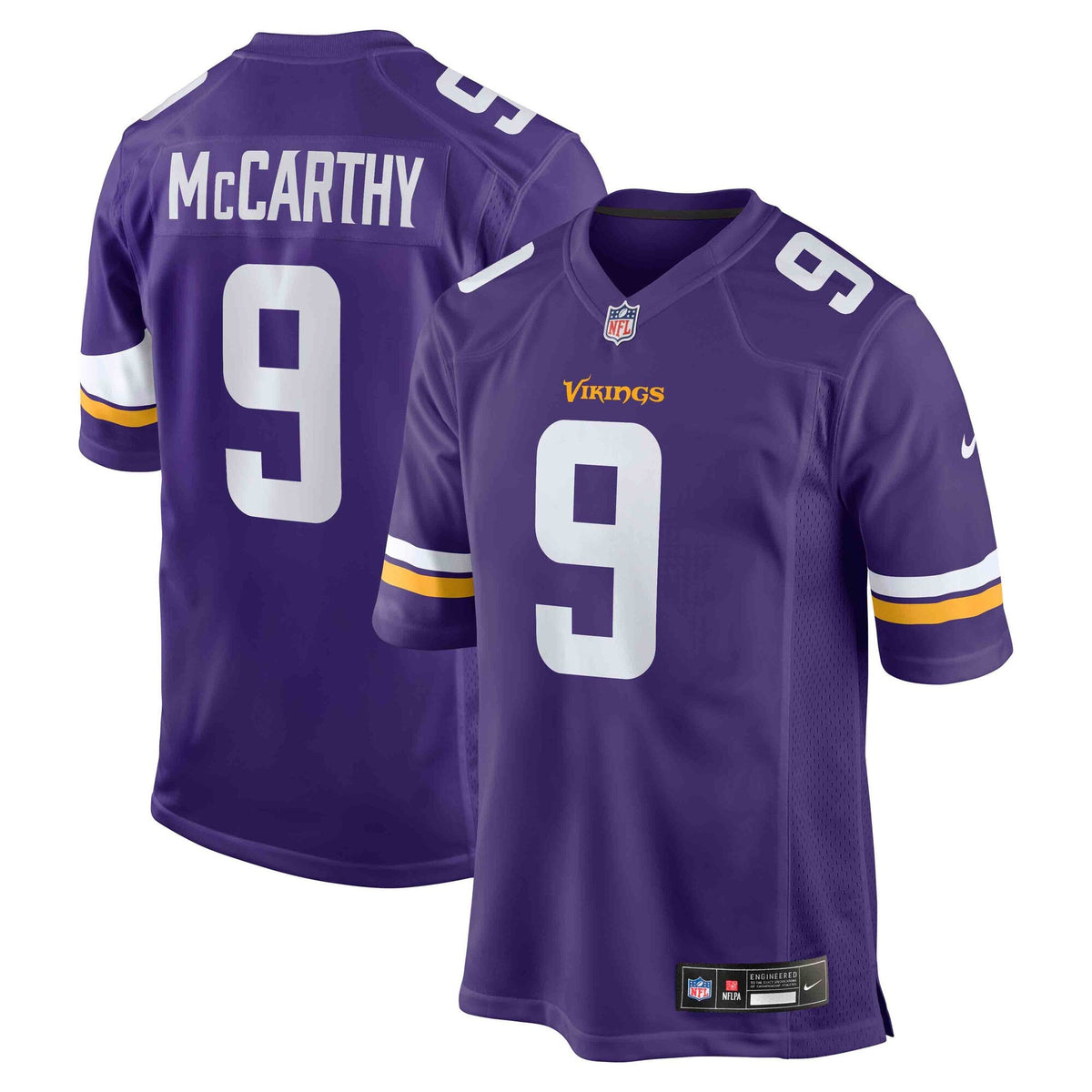 Minnesota Vikings J.J. McCarthy Purple Player Game Football Jersey