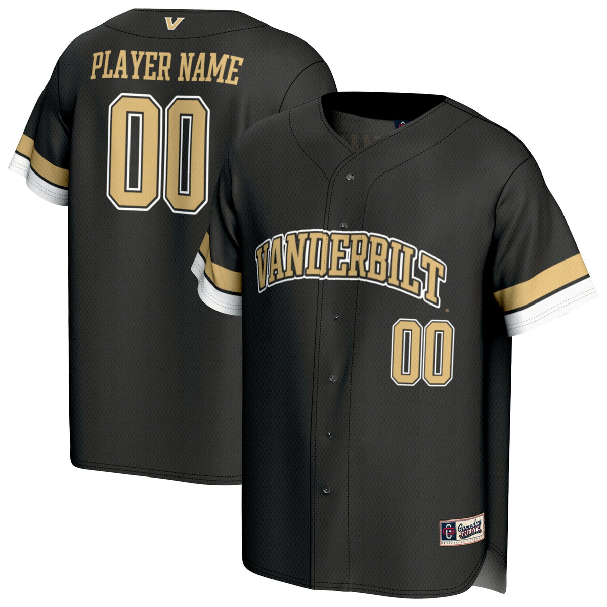 Vanderbilt Commodores NIL Pick-A-Player Lightweight Baseball Jersey - Black