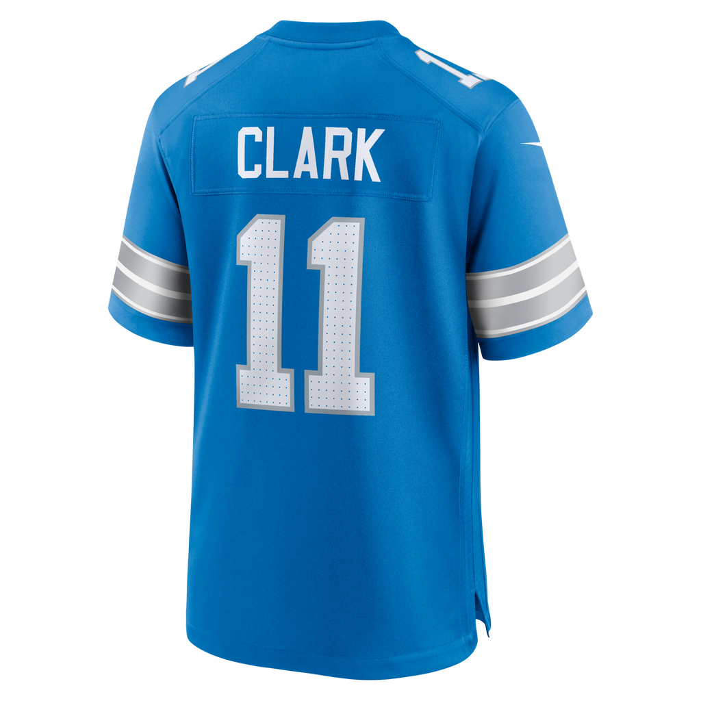 Detroit Lions Damone Clark Blue Team Game Football Jersey