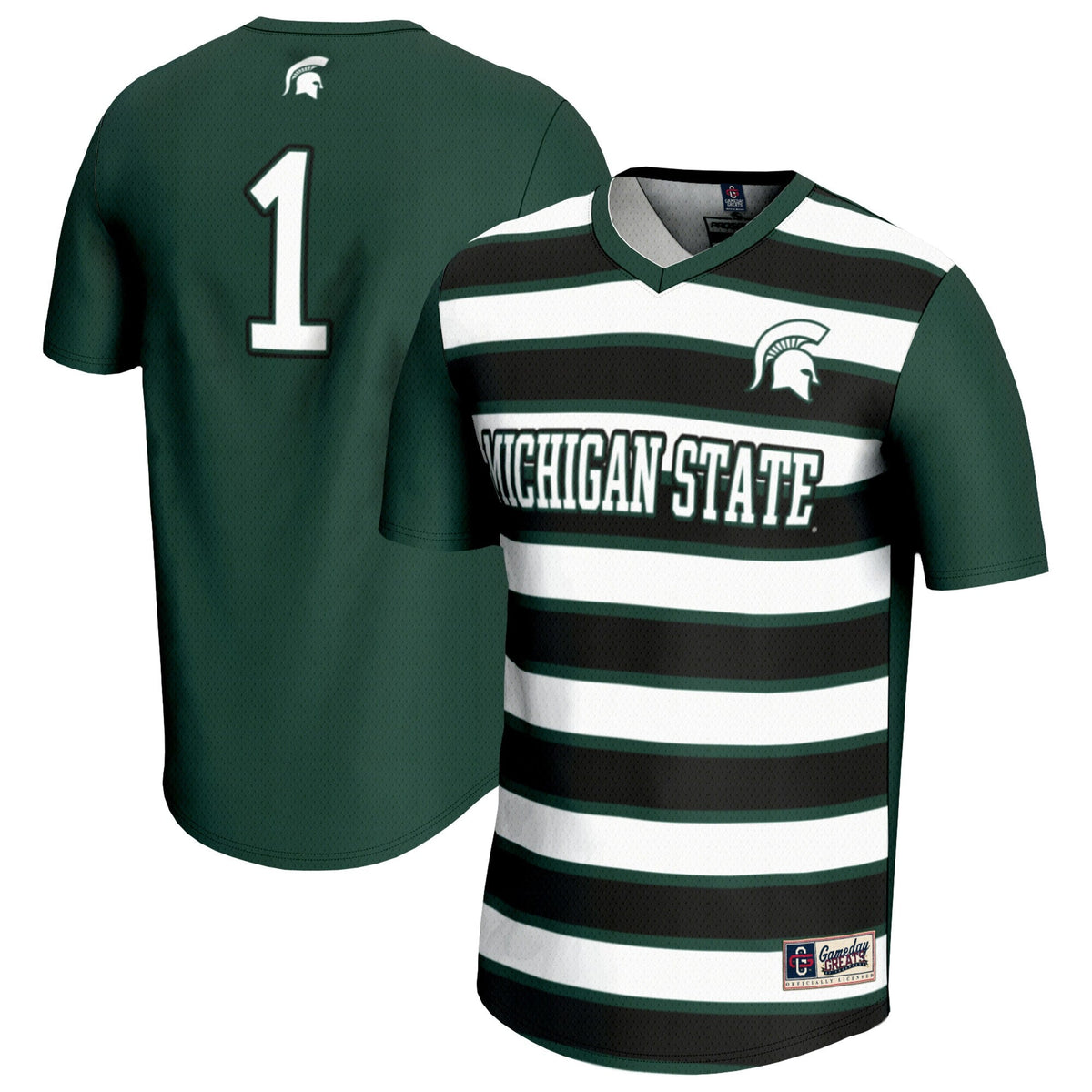 #1 Michigan State Spartans Lightweight Soccer Fashion Jersey - Green