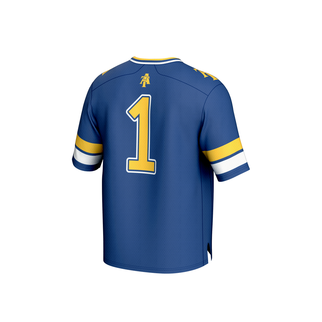 #1 Navy North Carolina A&T Aggies Lightweight Collegiate Football Fashion Jersey