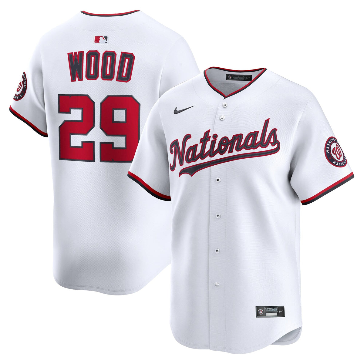 Washington Nationals James Wood White Home Limited Baseball Jersey