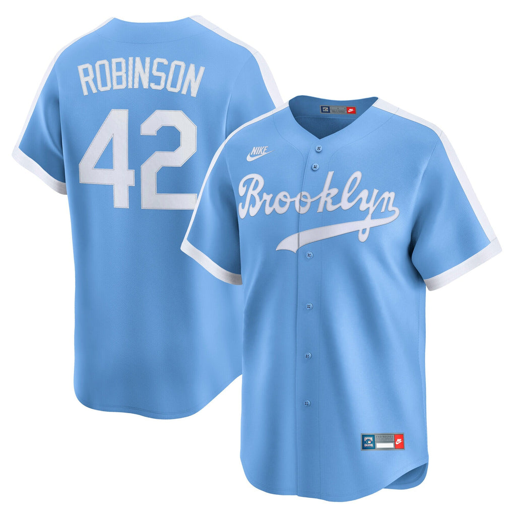 Brooklyn Dodgers Jackie Robinson Light Blue Cooperstown Collection Limited Baseball Jersey
