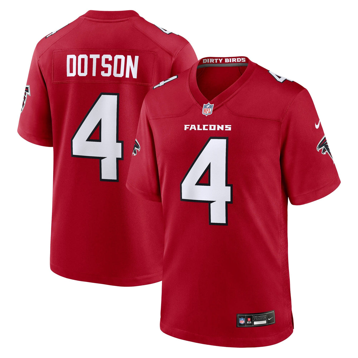Atlanta Falcons Jahan Dotson Red Team Game Football Jersey