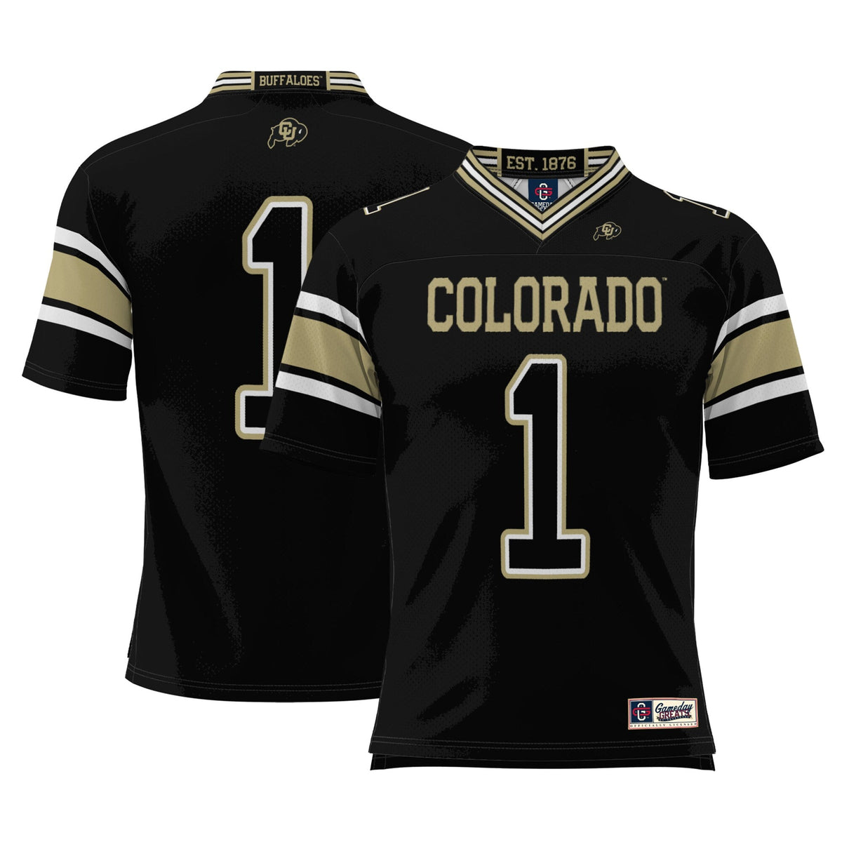 #1 Black Colorado Buffaloes Endzone Football Jersey