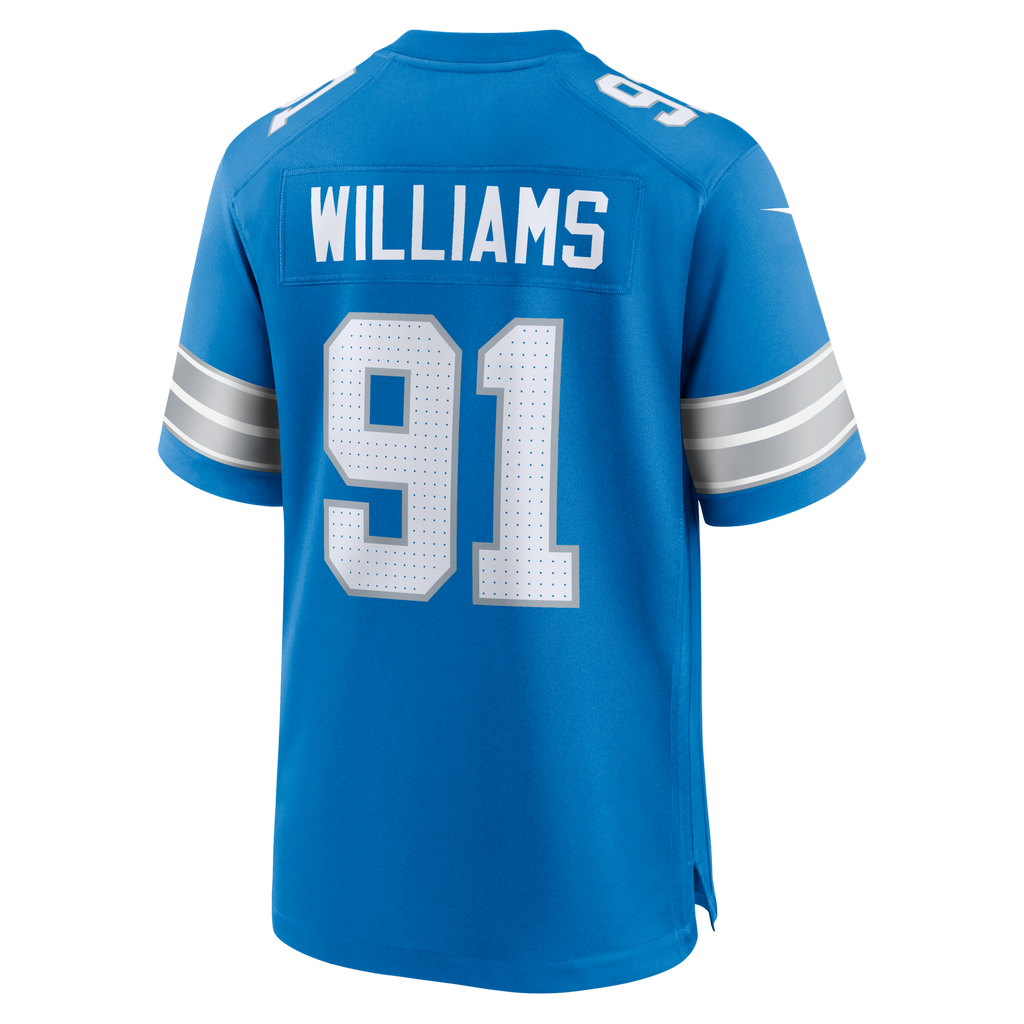 Detroit Lions Tyleik Williams Blue Team Game Football Jersey