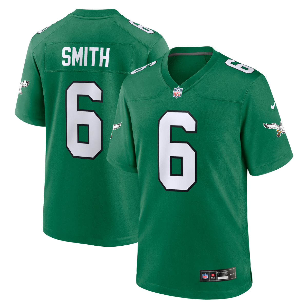 Philadelphia Eagles DeVonta Smith Kelly Green Alternate Game Player Football Jersey