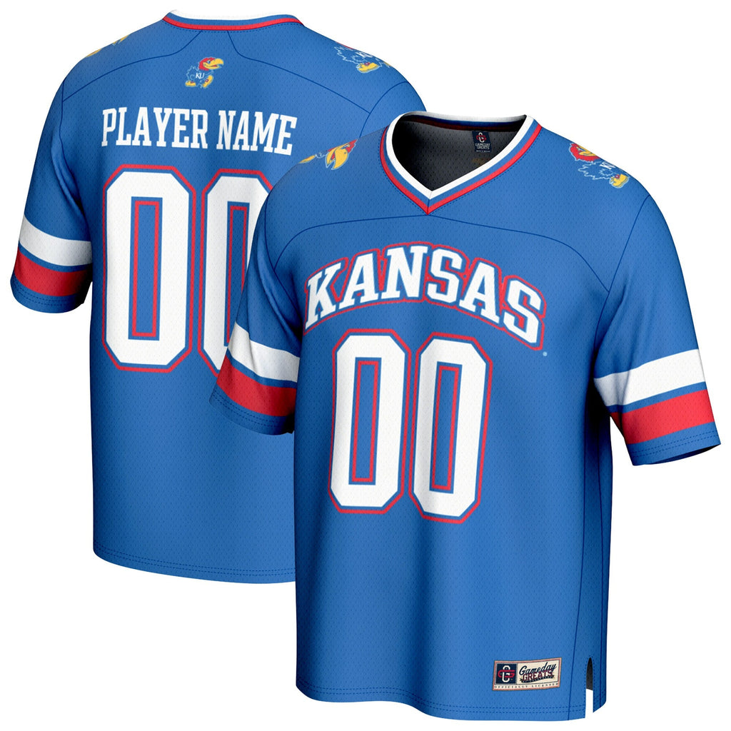 Kansas Jayhawks NIL Pick-A-Player Football Fashion Jersey - Royal