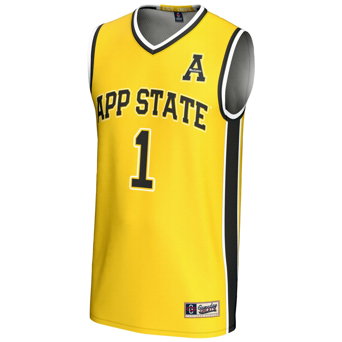 #1 Appalachian State Mountaineers Lightweight Basketball Jersey - Gold