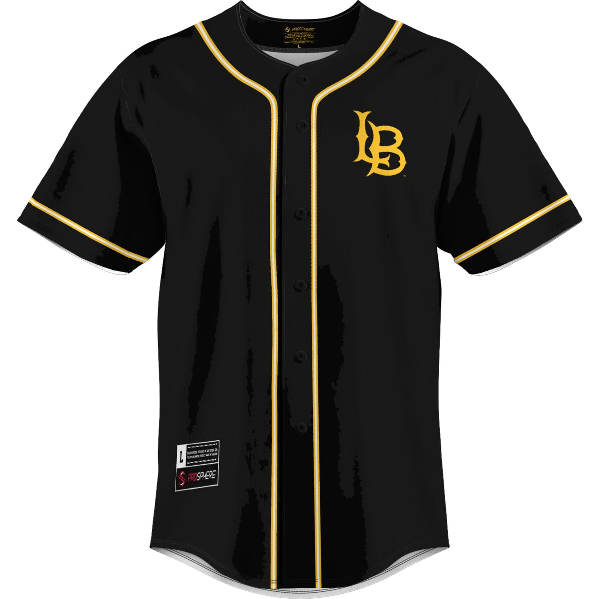 Cal State Long Beach The Beach Lightweight Baseball Jersey - Gold