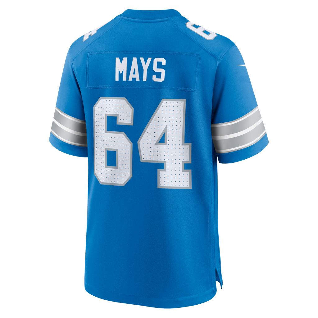 Detroit Lions Cade Mays Blue Team Game Football Jersey