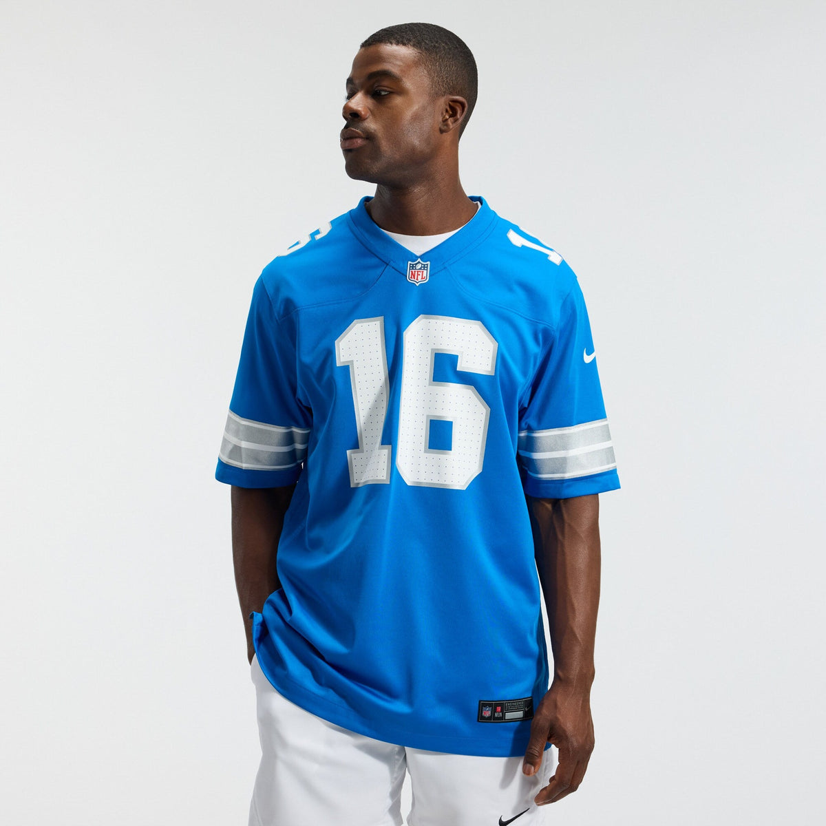 Detroit Lions Jared Goff Blue Game Football Jersey