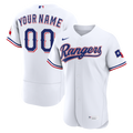 Texas Rangers White Home Custom Baseball Jersey
