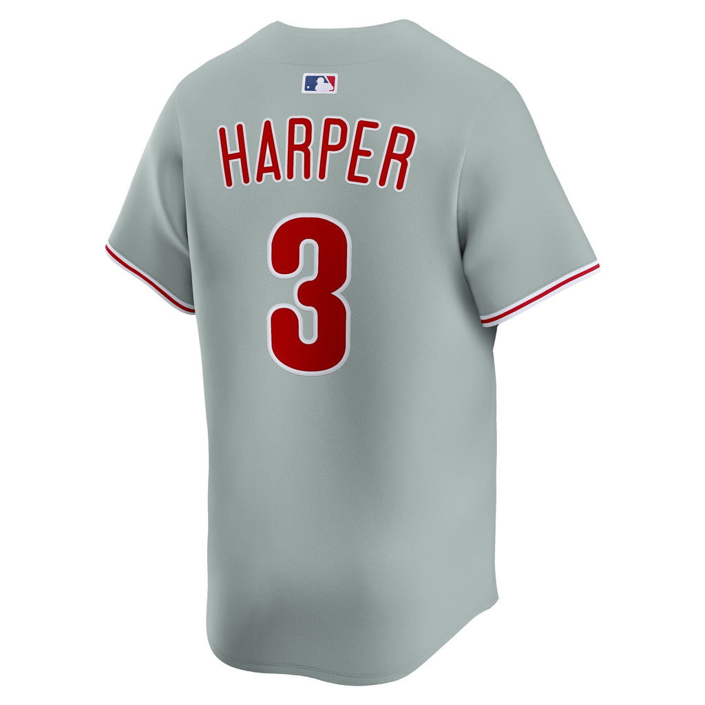 Philadelphia Phillies Bryce Harper Gray Road Limited Player Baseball Jersey