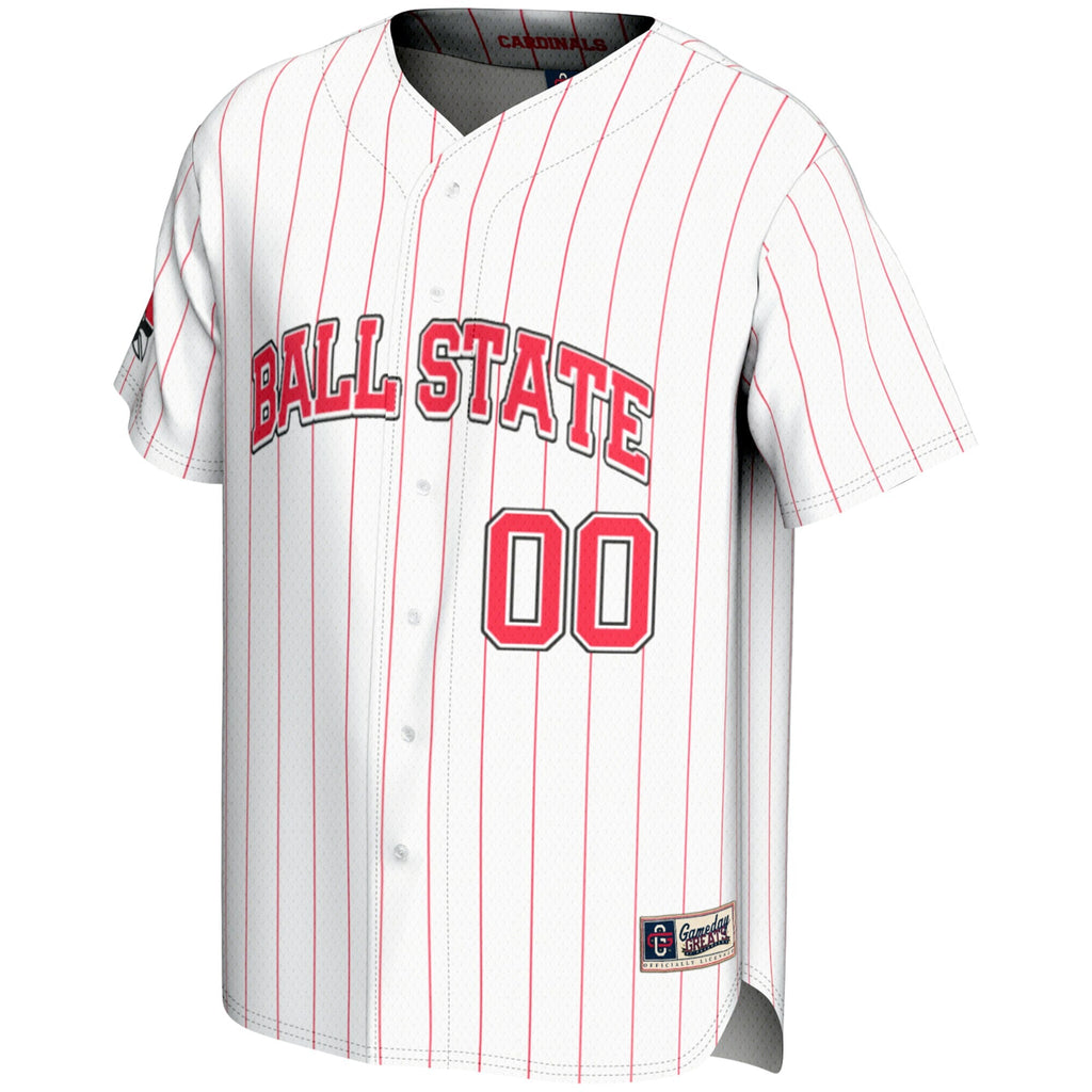 Ball State Cardinals NIL Pick-A-Player Lightweight Baseball Jersey - White