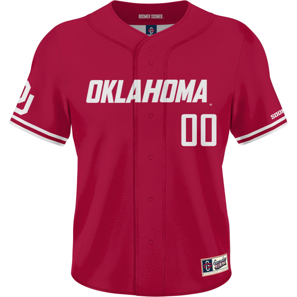 Oklahoma Sooners NIL Pick-A-Player Lightweight Baseball Jersey - Crimson