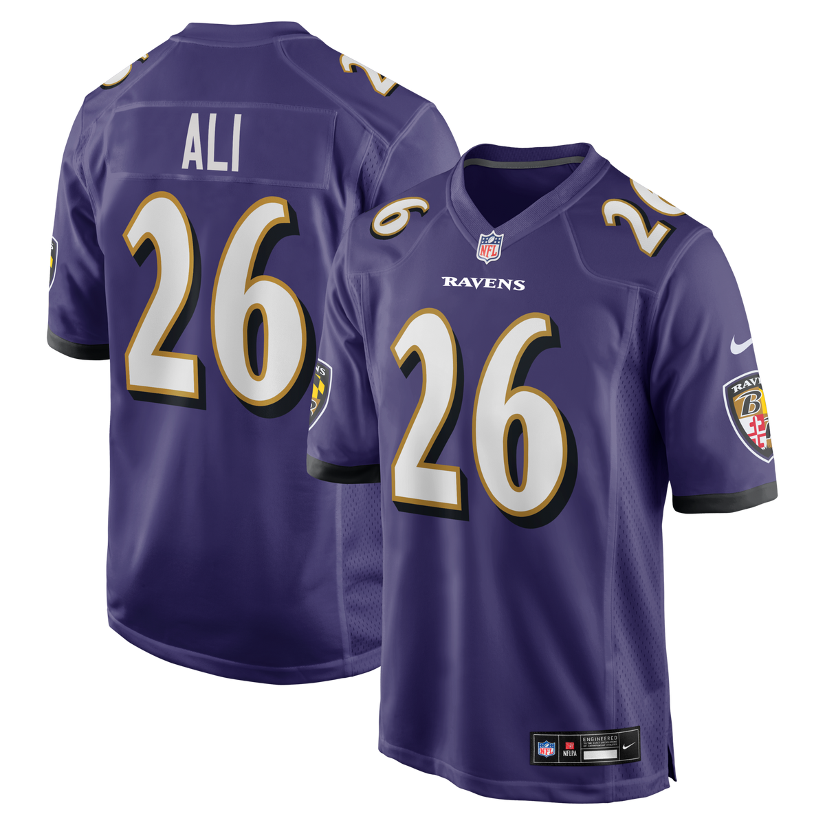 Baltimore Ravens Rasheen Ali Purple Team Game Football Jersey
