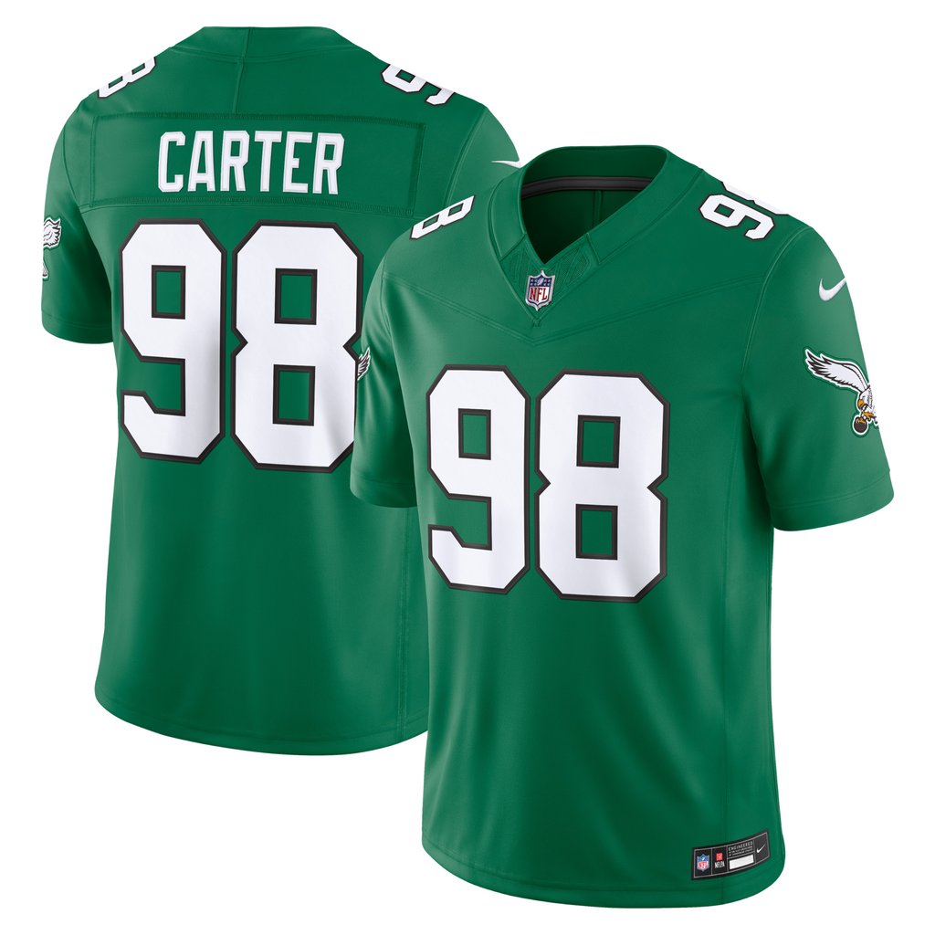 Philadelphia Eagles Jalen Carter Kelly Green Alternate Vapor F.U.S.E. Stitched Limited Football Jersey