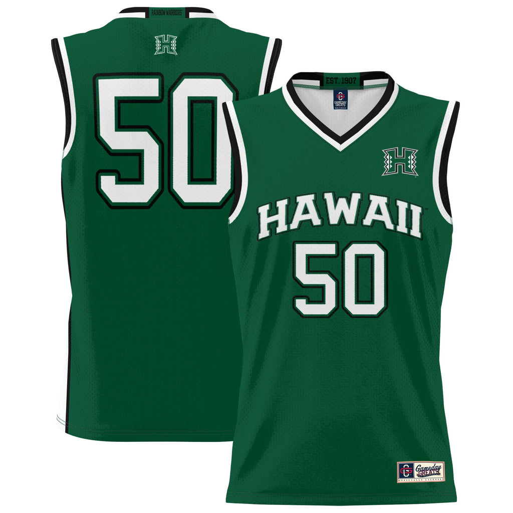 #50 Green Hawaii Rainbow Warriors Lightweight Basketball Jersey