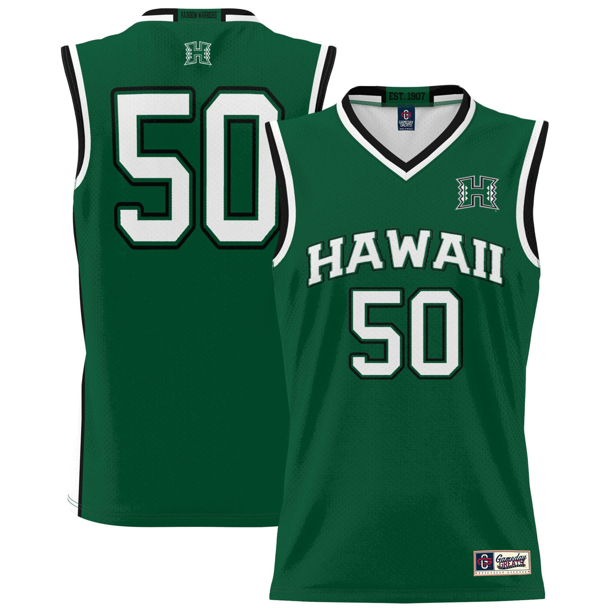 #50 Green Hawaii Rainbow Warriors Lightweight Basketball Jersey