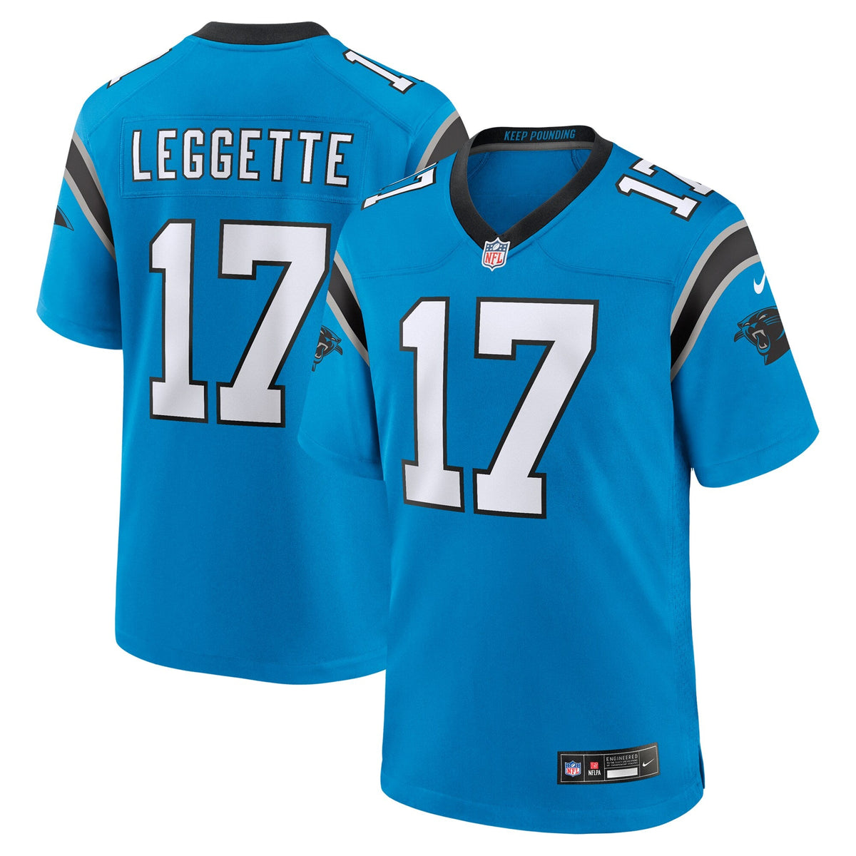 Carolina Panthers Xavier Legette Blue Alternate Game Football Jersey