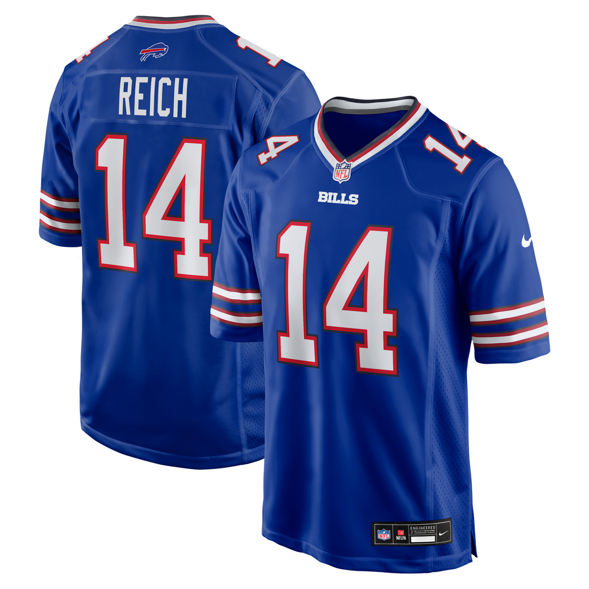 Buffalo Bills Frank Reich Royal Game Retired Player Football Jersey