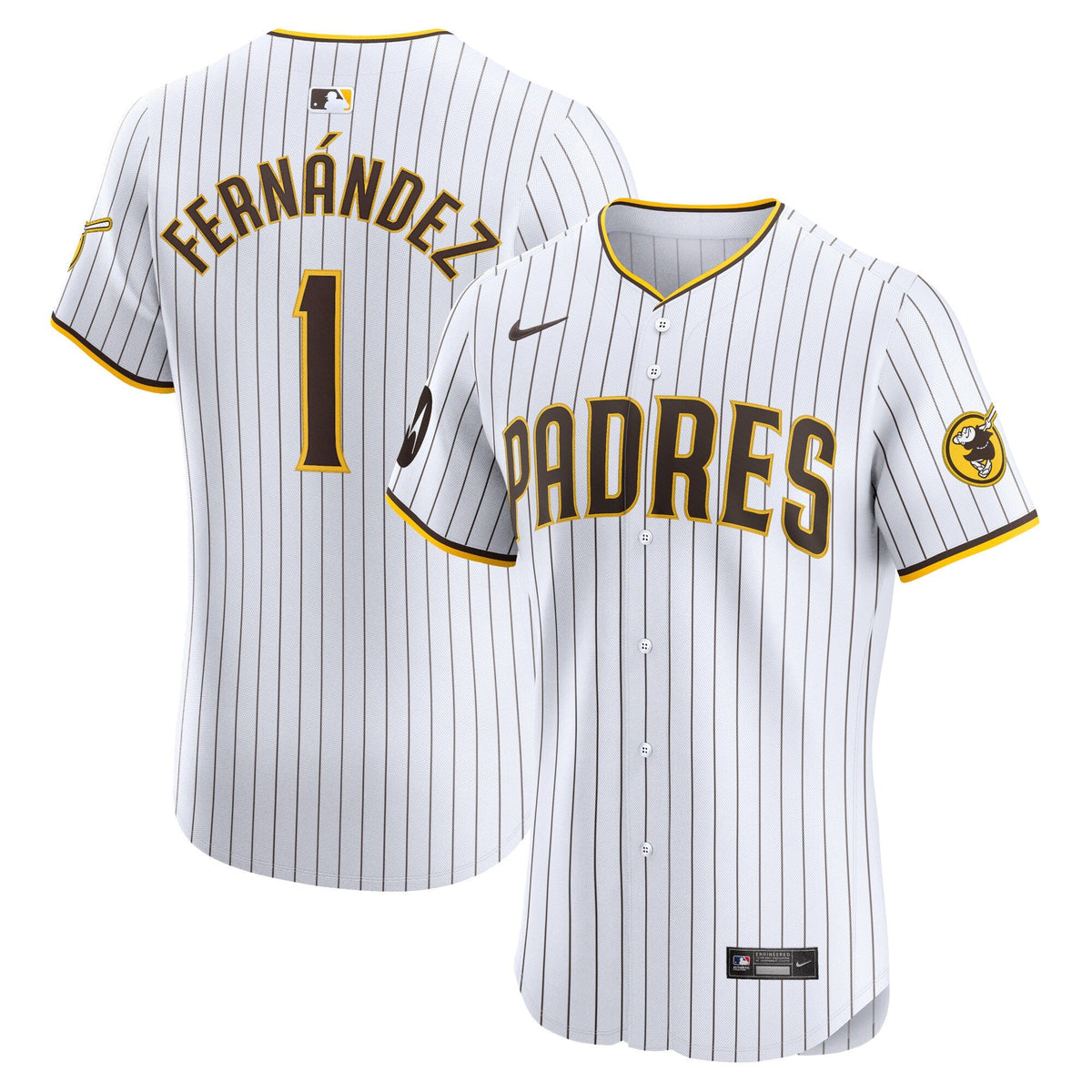 San Diego Padres Tony Fernández White Home Elite Sponsor Patch Player Baseball Jersey