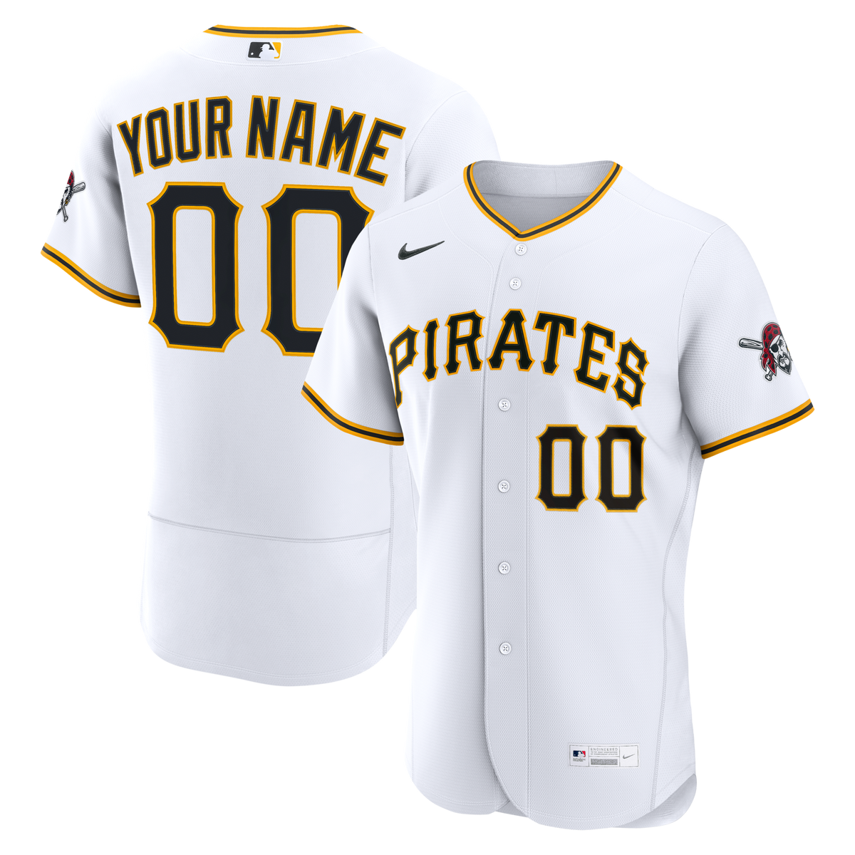 Pittsburgh Pirates White Home Custom Baseball Jersey