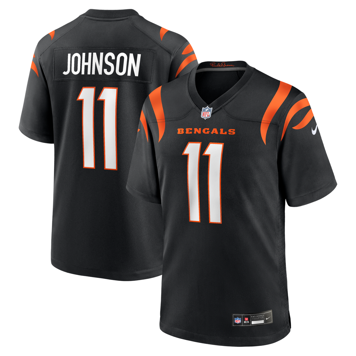 Cincinnati Bengals Josh Johnson Black Team Game Football Jersey